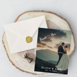 Minimale Chic | Stijlvolle Calligrafie Dank Je Briefkaart