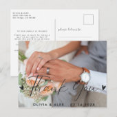 Minimale Chic | Stijlvolle Calligraphy Dank Je Briefkaart (Voorkant / Achterkant)