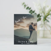 Minimale Chic | Stijlvolle Calligraphy Dank Je Briefkaart (Staand voorkant)