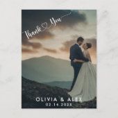 Minimale Chic | Stijlvolle Calligraphy Dank Je Briefkaart (Voorkant)