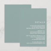 Minimale Chic Stofblauw | Details voor Huwelijksga Kaart (Voorkant / Achterkant)