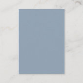 Minimale Chic Stofblauwe Scannbare QR-code Trouw Informatiekaartje (Achterkant)