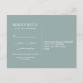 Minimale chic Stofblauwe Trouw RSVP MAALTIJDKEUZE Uitnodiging Briefkaart (Achterkant)