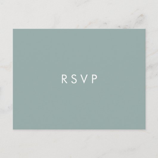Minimale chic Stofblauwe Trouw RSVP MAALTIJDKEUZE Uitnodiging Briefkaart (Voorkant)