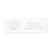 Minimale Chic Trouwfeest Aankondiging Retouradres Etiket (Voorkant)
