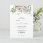 Minimale Chic Waterverf Floral Wedding Kaart (Staand voorkant)