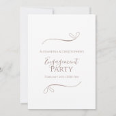 Minimale Chic Wedding Engagement Party Kaart (Achterkant)