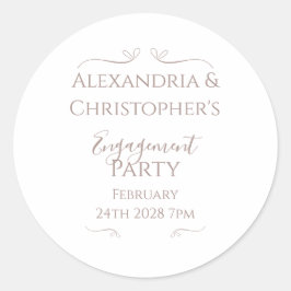 Minimale Chic Wedding Engagement Party Ronde Sticker