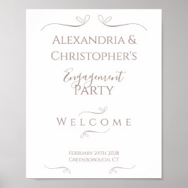 Minimale Chic Wedding Engagement Party Welkom Poster
