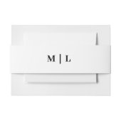 Minimale Chic Witte & Zwarte Monogram Trouwfeest Uitnodigingen Wikkel (Voorkant Voorbeeld)