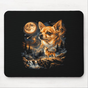 Minimale Chihuahua Huilende Maan Vintage Grappig Muismat