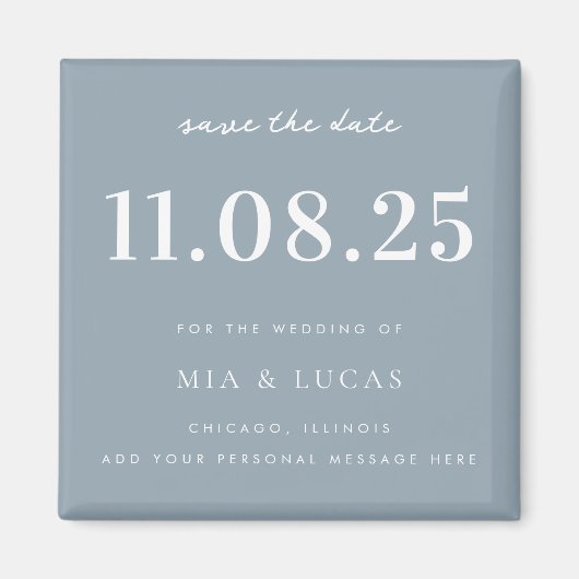 Minimale chique bruiloft datum niet-foto opslaan v magneet (Voorkant)