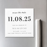 Minimale chique bruiloft datum niet-foto opslaan v magneet<br><div class="desc">Personaliseer deze minimale chique ontwerp bruiloft bespaar de datum magneet met al uw details.</div>