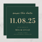 Minimale chique bruiloft datum niet-foto opslaan v save the date (Voorkant / Achterkant)