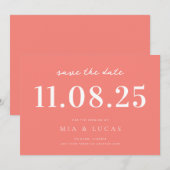 Minimale chique bruiloft datum niet-foto opslaan v save the date (Voorkant / Achterkant)