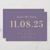 Minimale chique bruiloft datum niet-foto opslaan v save the date (Voorkant / Achterkant)