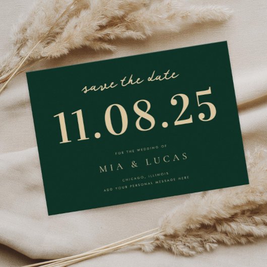 Minimale chique bruiloft datum niet-foto opslaan v save the date