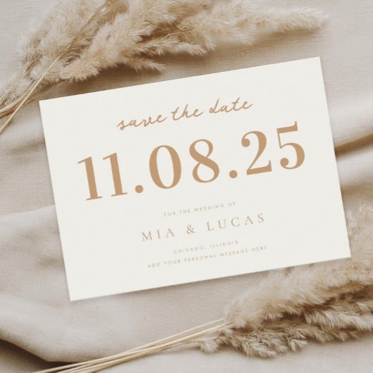 Minimale chique bruiloft datum niet-foto opslaan v save the date