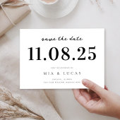 Minimale chique bruiloft datum niet-foto opslaan v save the date