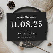 Minimale chique bruiloft datum niet-foto opslaan v save the date