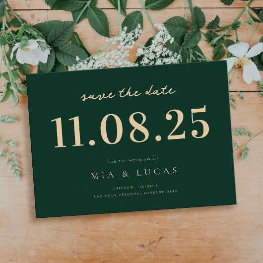 Minimale chique bruiloft datum niet-foto opslaan v save the date