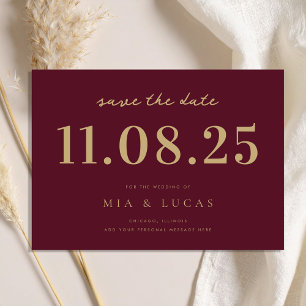 Minimale chique bruiloft datum niet-foto opslaan v save the date
