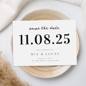 Minimale chique bruiloft datum niet-foto opslaan v save the date