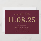 Minimale chique bruiloft datum niet-foto opslaan v save the date (Voorkant)