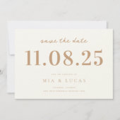 Minimale chique bruiloft datum niet-foto opslaan v save the date (Voorkant)