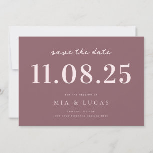 Minimale chique bruiloft datum niet-foto opslaan v save the date