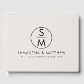 Minimale chique bruiloft Monogram bruid en bruideg Gastenboek (Voorkant)