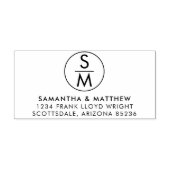 Minimale chique bruiloft Monogram retouradres Zelfinktende Stempel (Design)