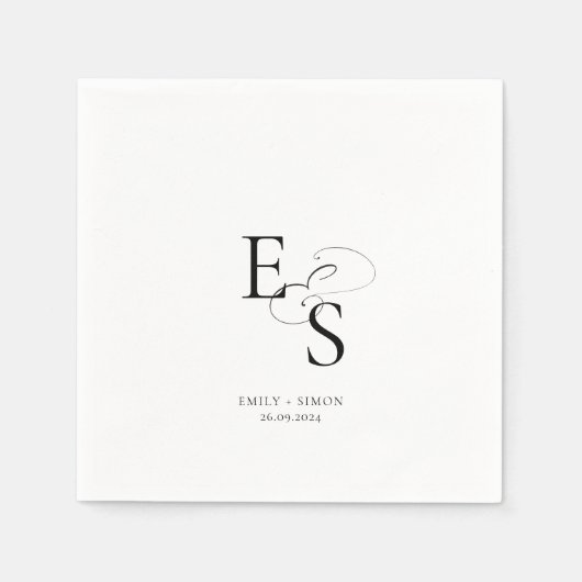 Minimale chique bruiloft servet (Voorkant)