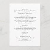 Minimale chique bruiloft wit groen monogram detail informatiekaartje (Achterkant)