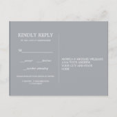 Minimale chique donkerblauw | Bruiloft RSVP MAALTI Uitnodiging Briefkaart (Achterkant)