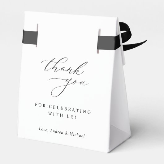 Minimale chique elegante bruiloft bedankdoosjes (Achterkant)