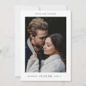 Minimale chique foto bruiloft bedankkaart (Voorkant)