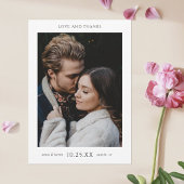 Minimale chique foto bruiloft bedankkaart