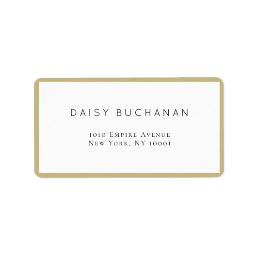 Minimale chique gouden Lijst retour adres label (Voorkant)