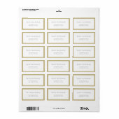 Minimale chique gouden Lijst retour adres label (Full Sheet)