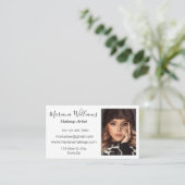 Minimale chique handschrift make-up kunstenaar fot visitekaartje (Staand voorkant)