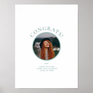 Minimale Chique Moderne Zee Groen Afstudeer Handte Poster