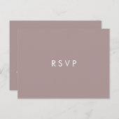 Minimale chique pruim | Bruiloft RSVP MAALTIJD KEU Uitnodiging Briefkaart (Voorkant / Achterkant)