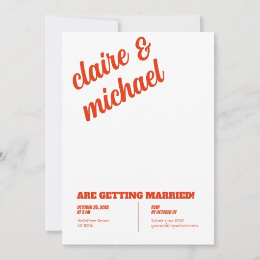 Minimale chique retro bruiloft uitnodigingen (Voorkant)