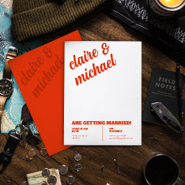Minimale chique retro bruiloft uitnodigingen