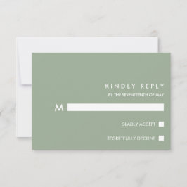 Minimale chique salie | Typografie Bruiloft RSVP Kaartje