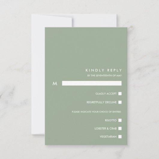 Minimale chique salie | Typografie RSVP Maaltijdke (Voorkant)
