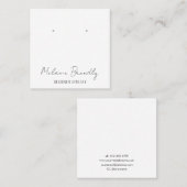 Minimale chique sieraden oorbel display vierkante visitekaartje (Voorkant / Achterkant)