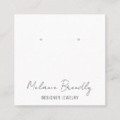 Minimale chique sieraden oorbel display vierkante visitekaartje (Voorkant)