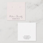 Minimale chique sieraden oorbel display vierkante visitekaartje (Voorkant / Achterkant)